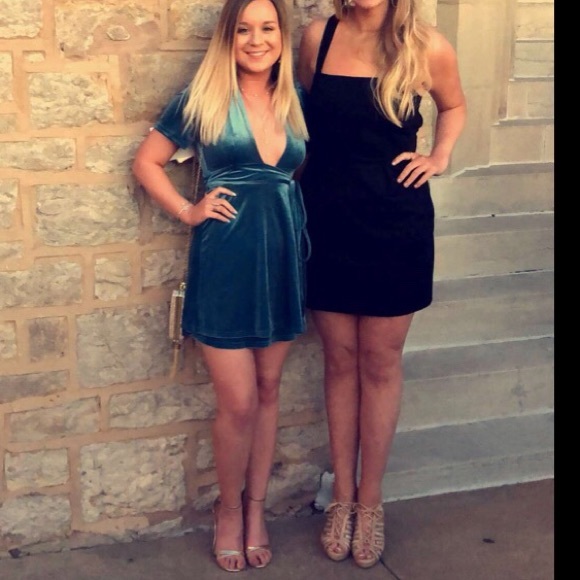 Billabong Dresses & Skirts - Teal blue velvet wrap dress Billabong Dresses & Skirts - Teal blue velvet wrap dress